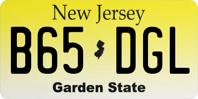 NJ license plate B65DGL