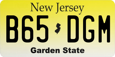 NJ license plate B65DGM