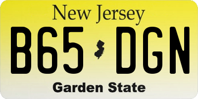 NJ license plate B65DGN