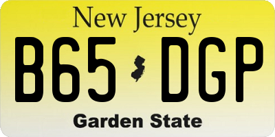 NJ license plate B65DGP