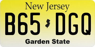 NJ license plate B65DGQ