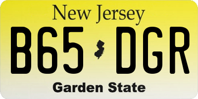 NJ license plate B65DGR