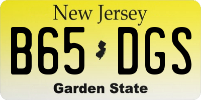 NJ license plate B65DGS