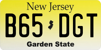 NJ license plate B65DGT
