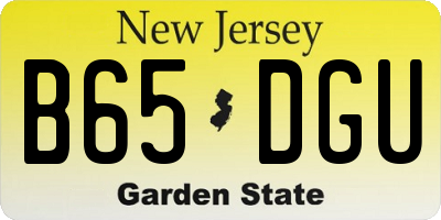 NJ license plate B65DGU