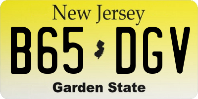 NJ license plate B65DGV