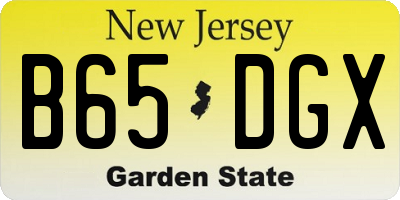 NJ license plate B65DGX