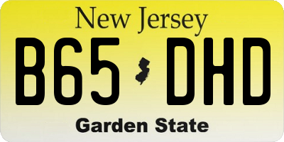 NJ license plate B65DHD