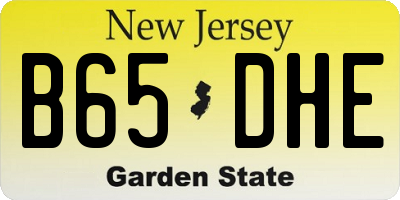 NJ license plate B65DHE