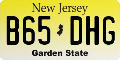 NJ license plate B65DHG