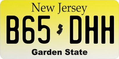 NJ license plate B65DHH