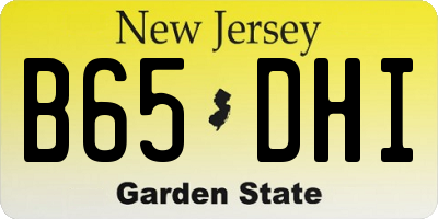 NJ license plate B65DHI