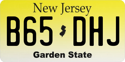 NJ license plate B65DHJ