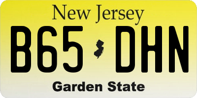 NJ license plate B65DHN