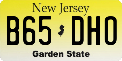 NJ license plate B65DHO