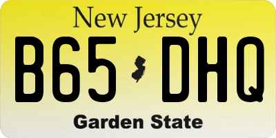NJ license plate B65DHQ