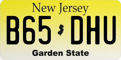 NJ license plate B65DHU