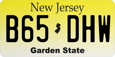 NJ license plate B65DHW