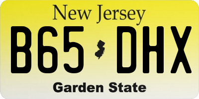 NJ license plate B65DHX