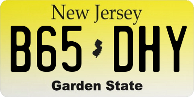 NJ license plate B65DHY