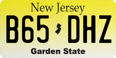 NJ license plate B65DHZ