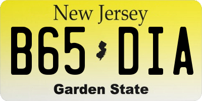 NJ license plate B65DIA