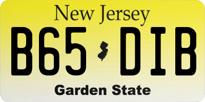NJ license plate B65DIB