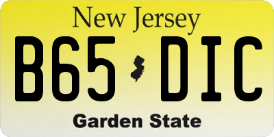 NJ license plate B65DIC