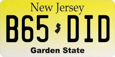 NJ license plate B65DID
