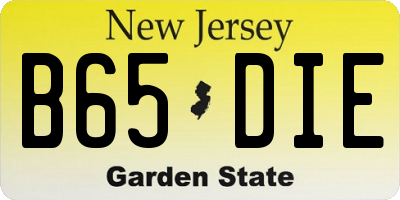NJ license plate B65DIE