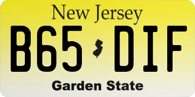 NJ license plate B65DIF