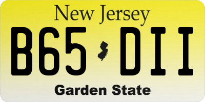 NJ license plate B65DII