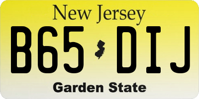 NJ license plate B65DIJ
