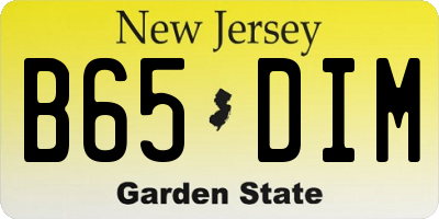 NJ license plate B65DIM