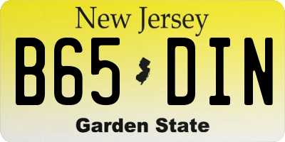 NJ license plate B65DIN