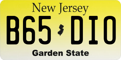 NJ license plate B65DIO
