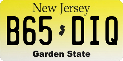 NJ license plate B65DIQ