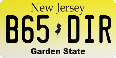 NJ license plate B65DIR