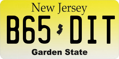 NJ license plate B65DIT