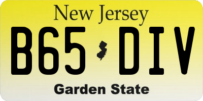 NJ license plate B65DIV