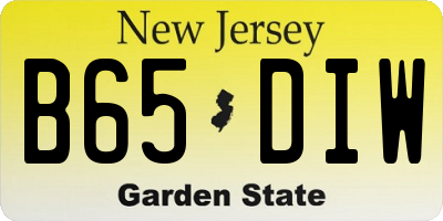 NJ license plate B65DIW