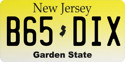 NJ license plate B65DIX