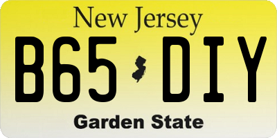 NJ license plate B65DIY