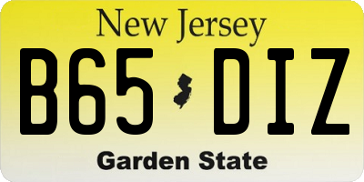 NJ license plate B65DIZ
