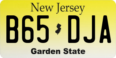 NJ license plate B65DJA