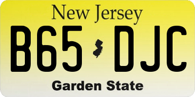 NJ license plate B65DJC