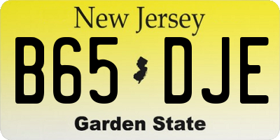 NJ license plate B65DJE