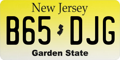 NJ license plate B65DJG