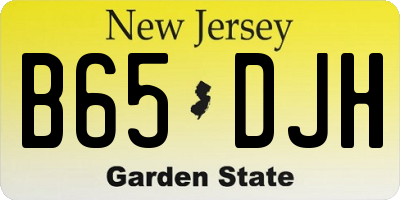 NJ license plate B65DJH