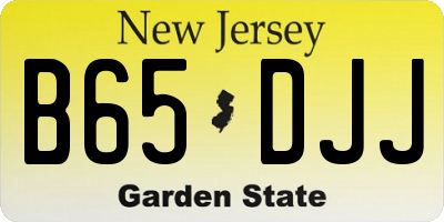 NJ license plate B65DJJ